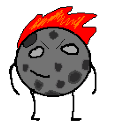 colored flamey asteroid